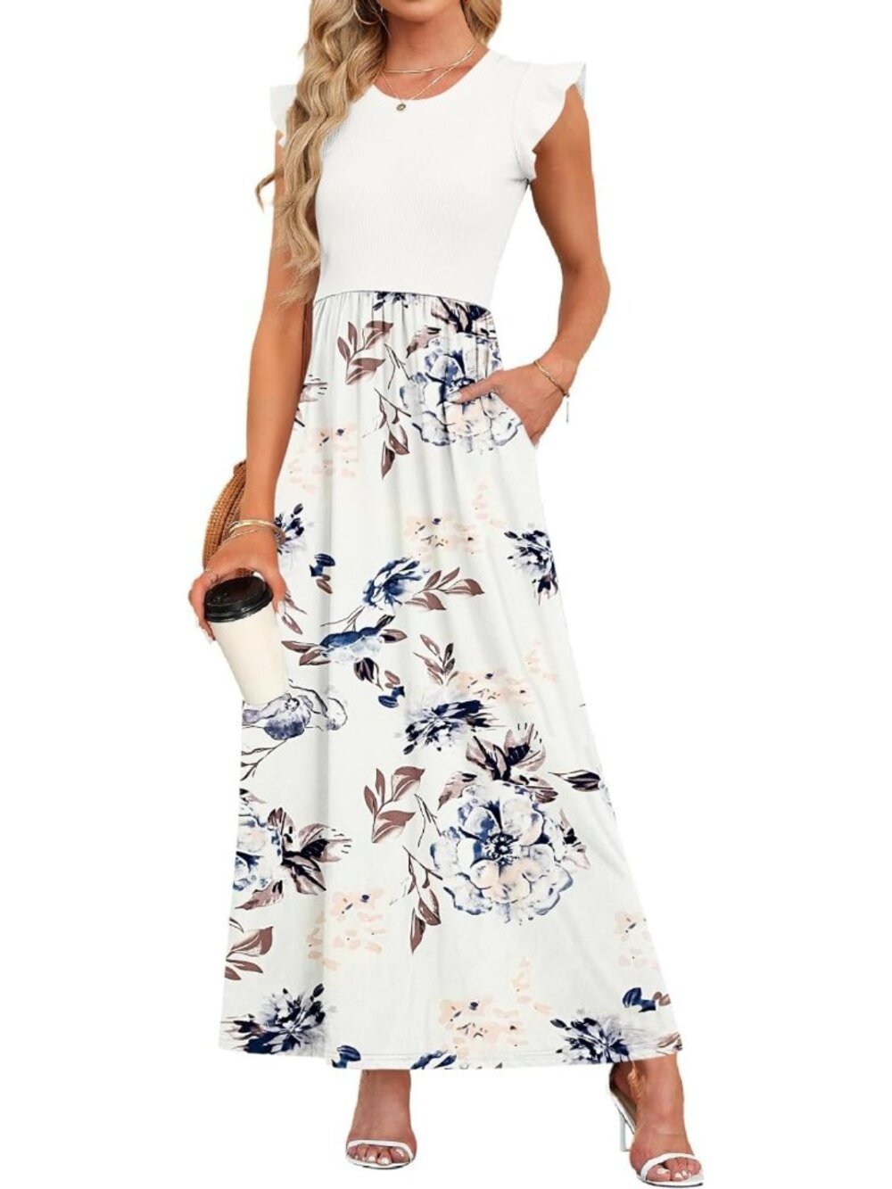 Ruffle Sleeve Maxi Dress with Pockets - Stylish Summer Dress for Women